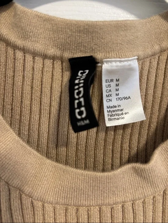 Divided Ribbed Tank Top - Beige - Picture 2 of 3